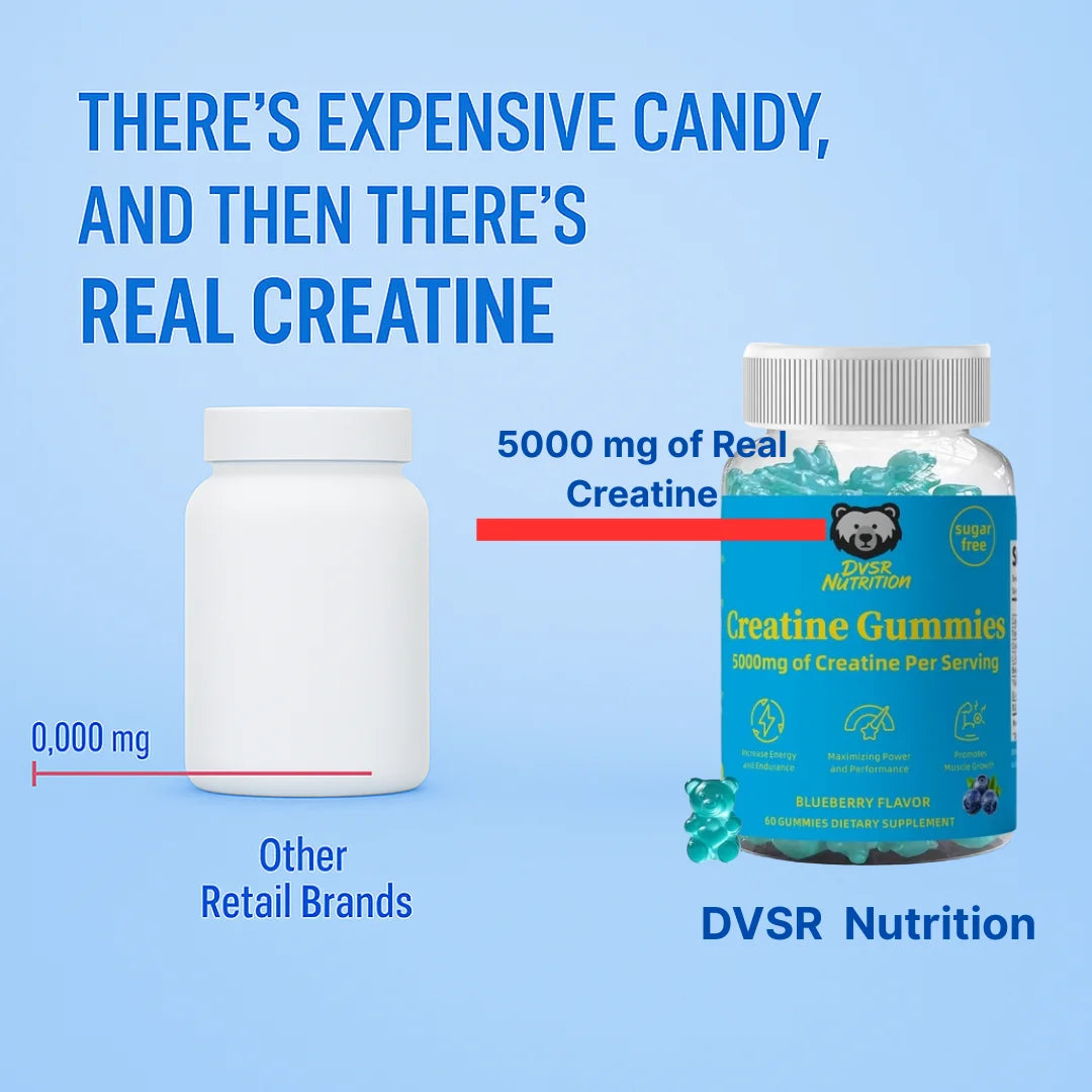 DVSR Creatine Gummies β 5000mg Pure Creatine Monohydrate (Blueberry, 60 count)