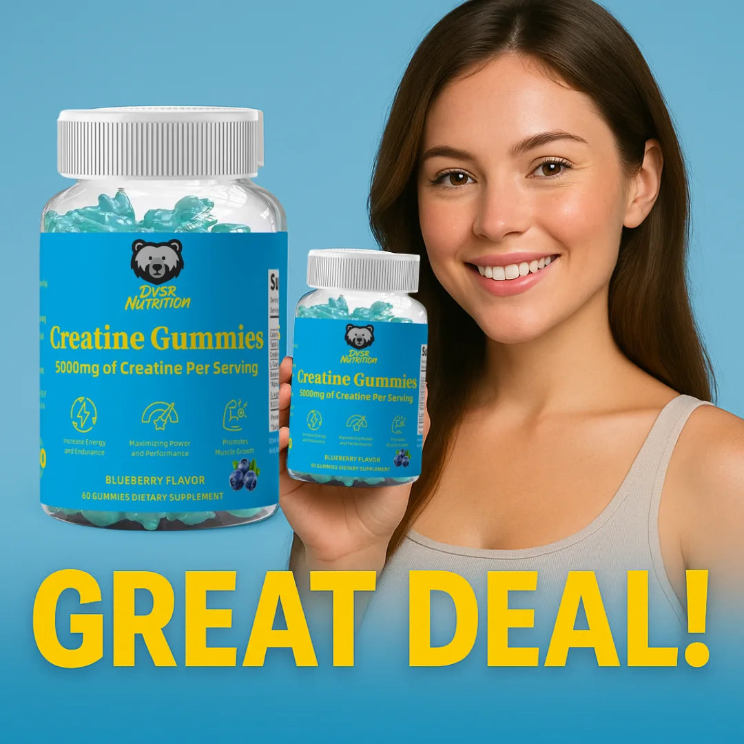 DVSR Creatine Gummies β 5000mg Pure Creatine Monohydrate (Blueberry, 60 count)